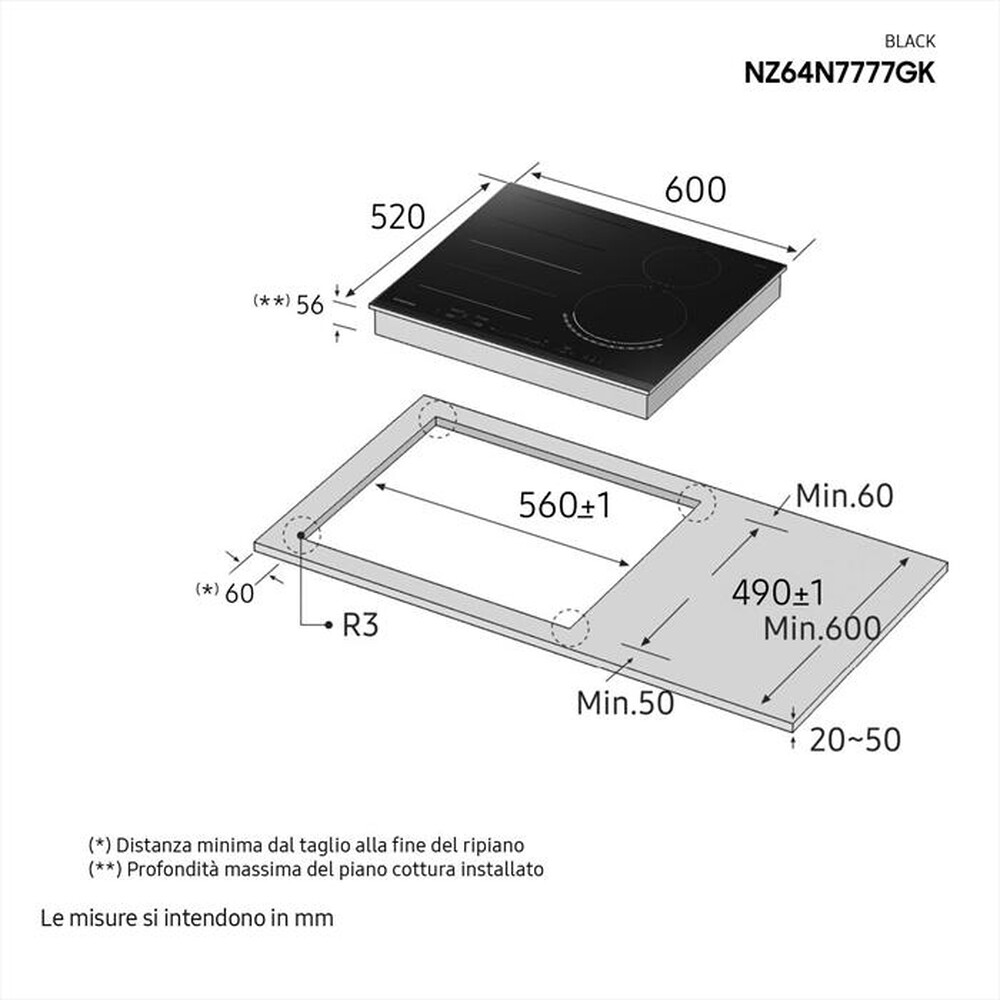 Immagine del prodotto SAMSUNG - Piano cottura induzione NZ64N7777GK/E1 60 cm-vetroceramica nero