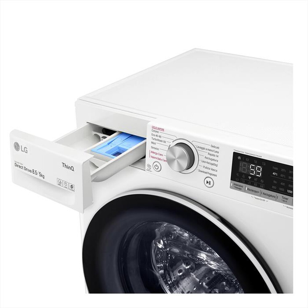 "LG - Lavasciuga F2DV5S8H0E 8,5/5 Kg Classe C-WHITE"