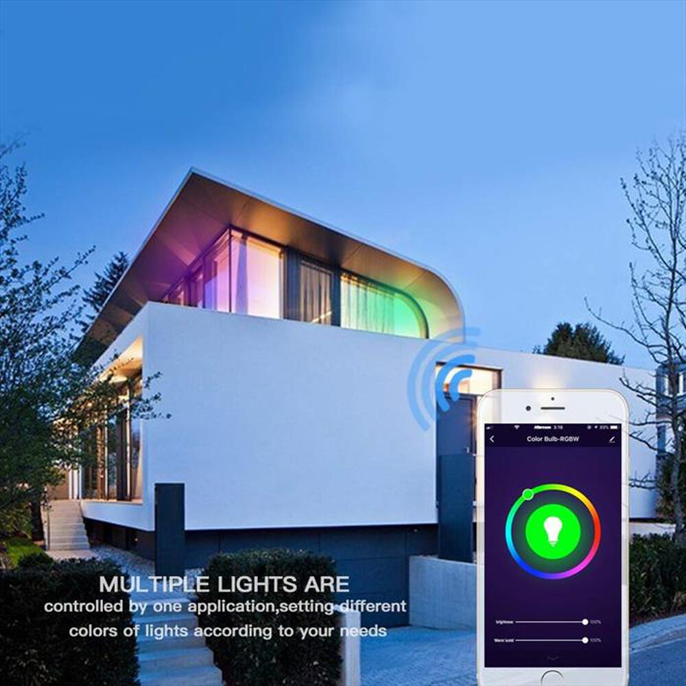 "WOOX - SMART LED BULB RGBW E27, 8W, 3000K-Bianco"