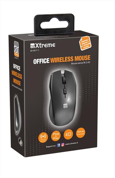 XTREME - OFFICE MOUSE WIRELESS 2.4G-NERO