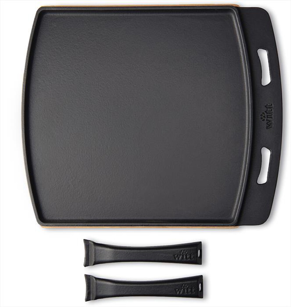 "WITT - PADELLA DUE LATI CON BASE IN LEGNO-Black"