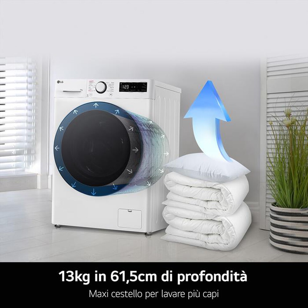 "LG - Lavatrice AI DD R9 F4R9513TPBC 13kg Classe A-Nero"