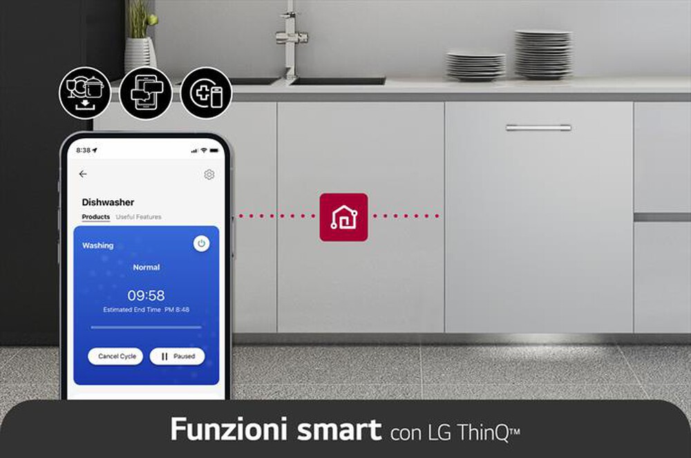 Immagine del prodotto LG - Lavastoviglie QUADWASH DB365TXS Classe B 10coperti-Acciaio inossidabile