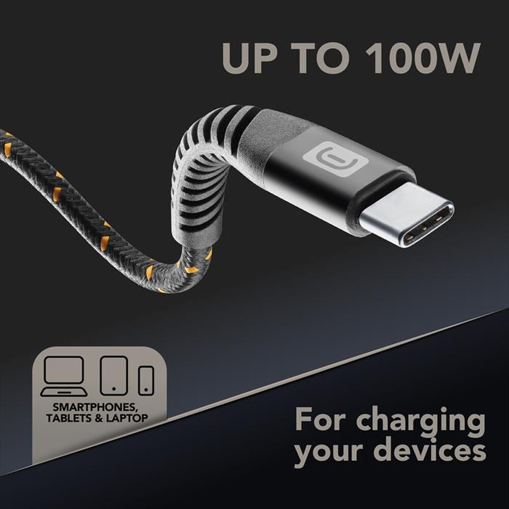 Immagine del prodotto CELLULARLINE - STRONG CABLE USB-C TO USB-C 100W ULTRARESISTENTE-Nero