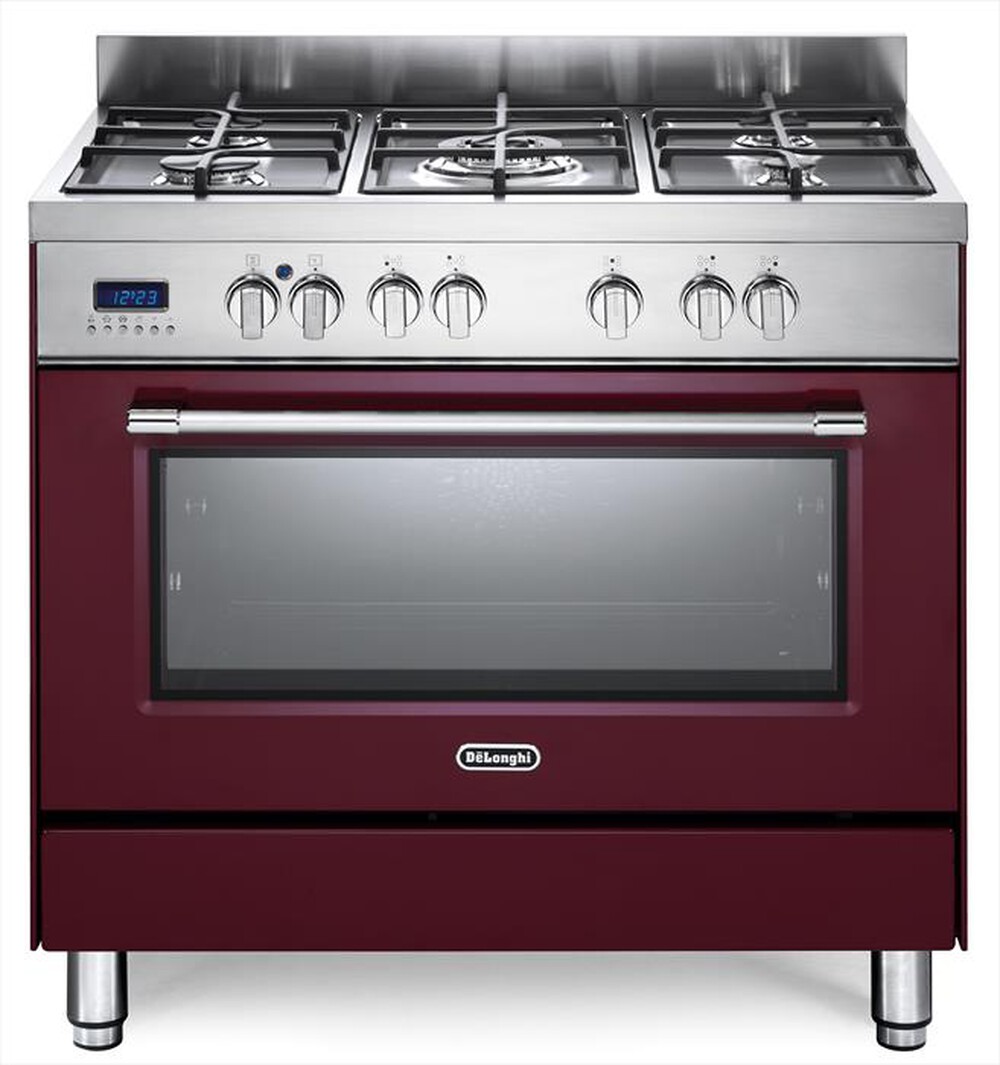 "DE LONGHI - Cucina a gas PRO 96 MR ED Classe A-Rosso bordeaux"