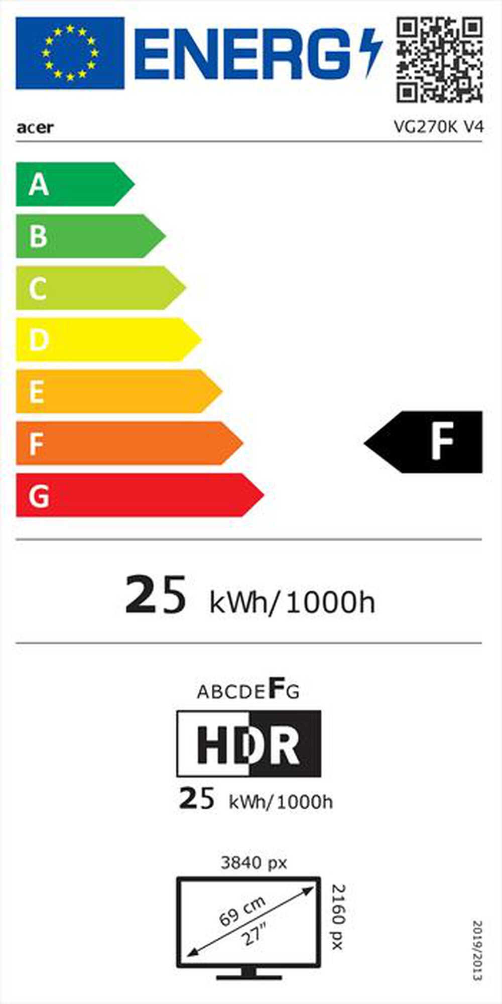 Immagine del prodotto ACER - Monitor TFT 27" NITRO VG270KV4BMIIPX-Nero