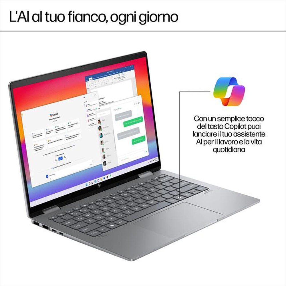 "HP - NOTEBOOK ENVY X360 14\" U7 1TB 2.8K 14-FC0007NL 14\"-Argento"