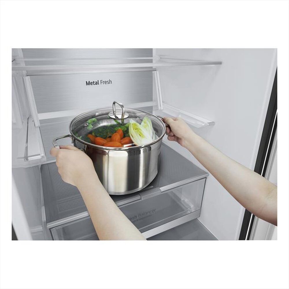 "LG - Frigorifero combinato GBB72MCVGN Classe D 384L-Nero"