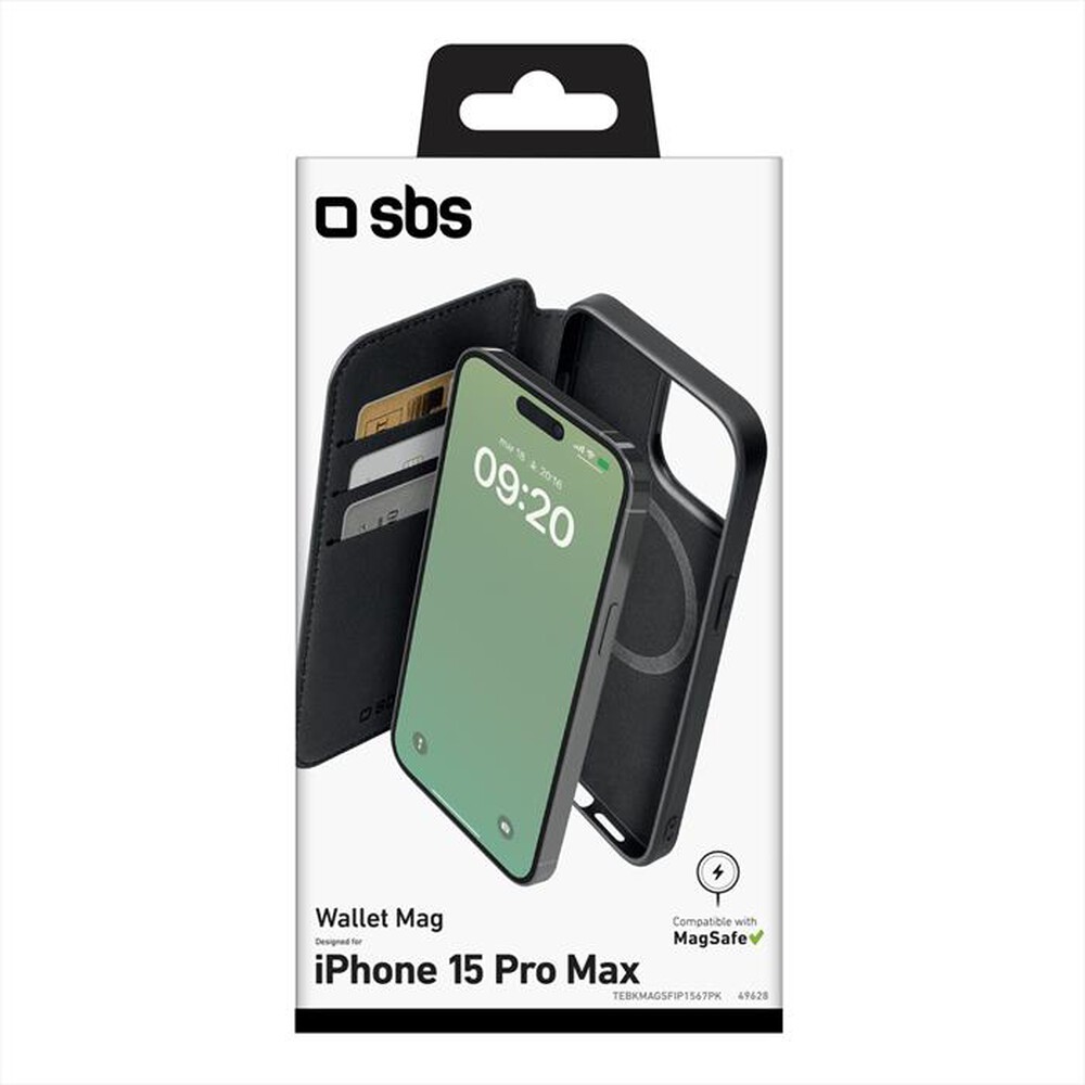Immagine del prodotto SBS - Custodia Book TEBKMAGSFIP1567PK iPhone 15 Pro Max-Nero
