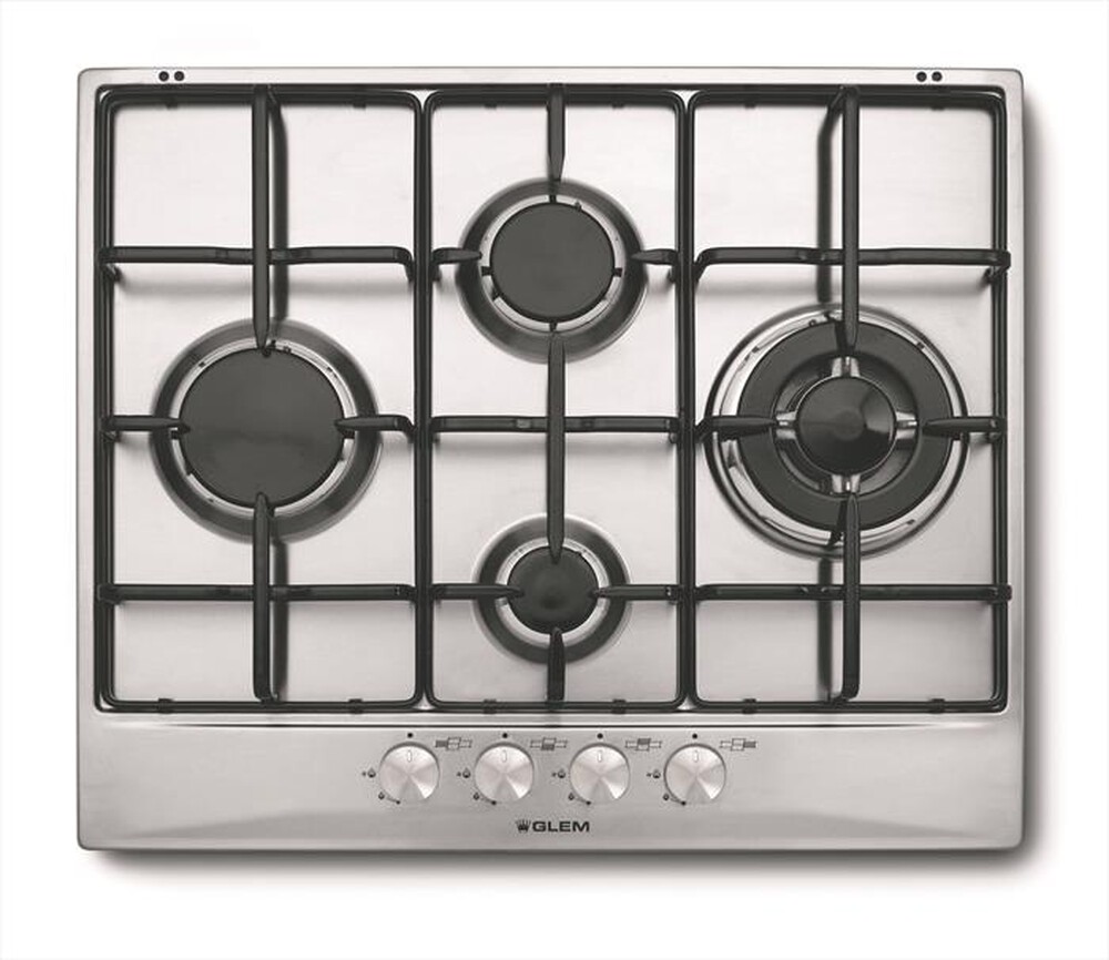 "GLEM GAS - Piano cottura a gas GT645IX 4 fuochi 58,5cm-Inox"
