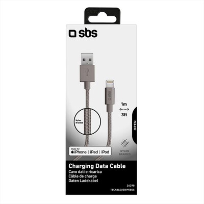 SBS - TECABLEUSBIP5BDS-Dark Silver