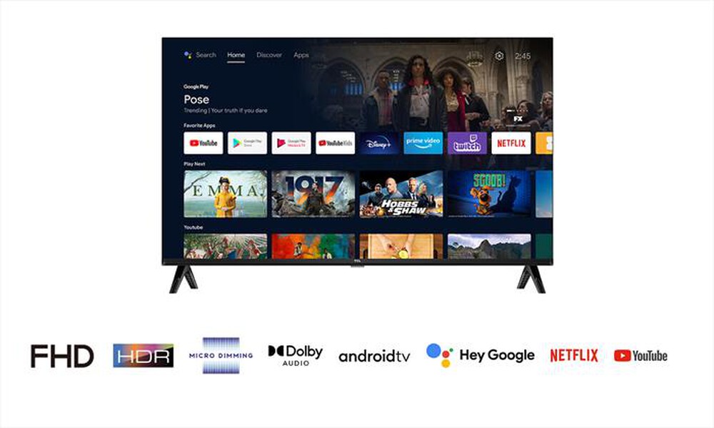 "TCL - Smart TV LED FHD 32\" 32S5403AF-Metallic"