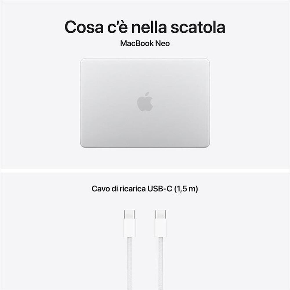 Immagine del prodotto APPLE - MacBook Neo 13" A18 Pro Core 6 CPU 5 GPU 8GB 256GB-Argento