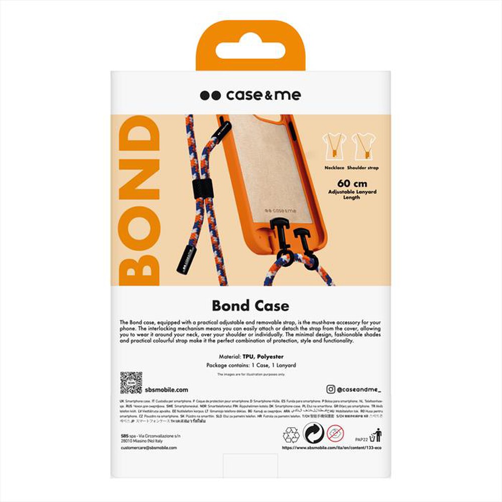 "CASEME - Cover Crossbody CMCOVCROSBIP1467O iPhone 14 Plus-Arancione"