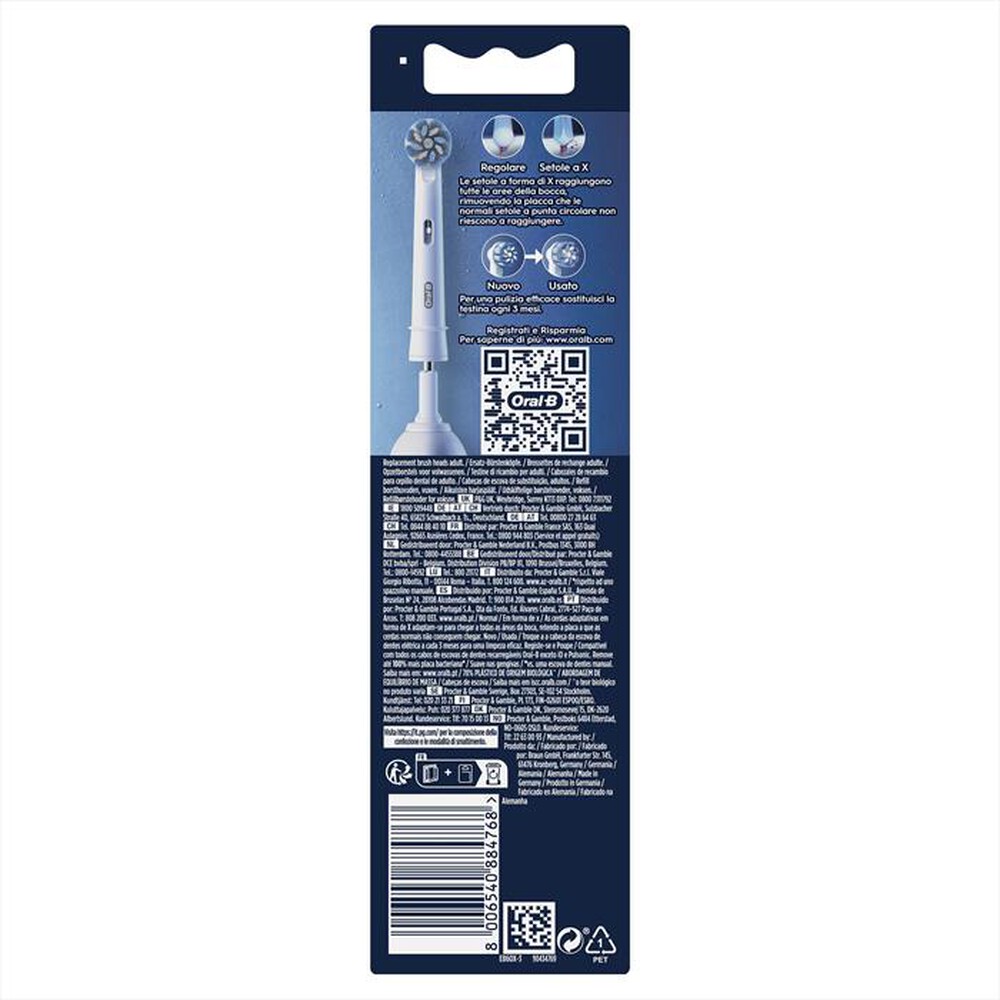 "ORAL-B - TESTINE PRO SENSITIVE CLEAN 3 TESTINE-BIANCO"