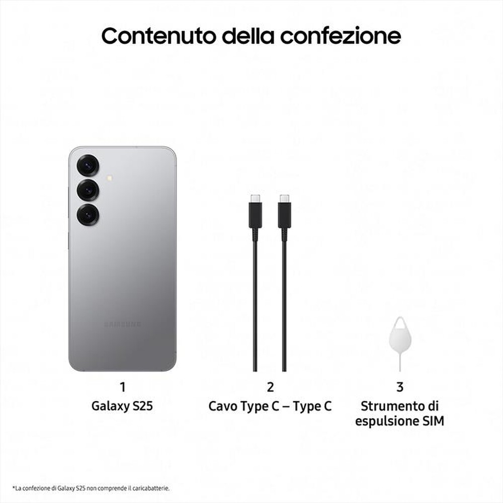 Immagine del prodotto SAMSUNG - Smartphone Galaxy S25 256GB-Silver Shadow