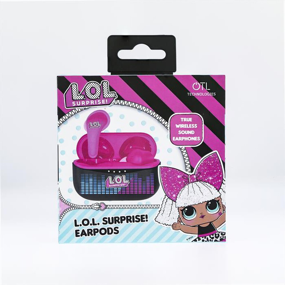 "OTL - Auricolari Bluetooth LOL EARPODS-BLACK PINK"