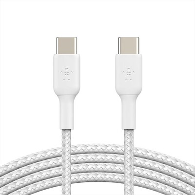 BELKIN - CAVO INTRECCIATO PVC USB-C TO USB-C 2M TWIN PACK-bianco