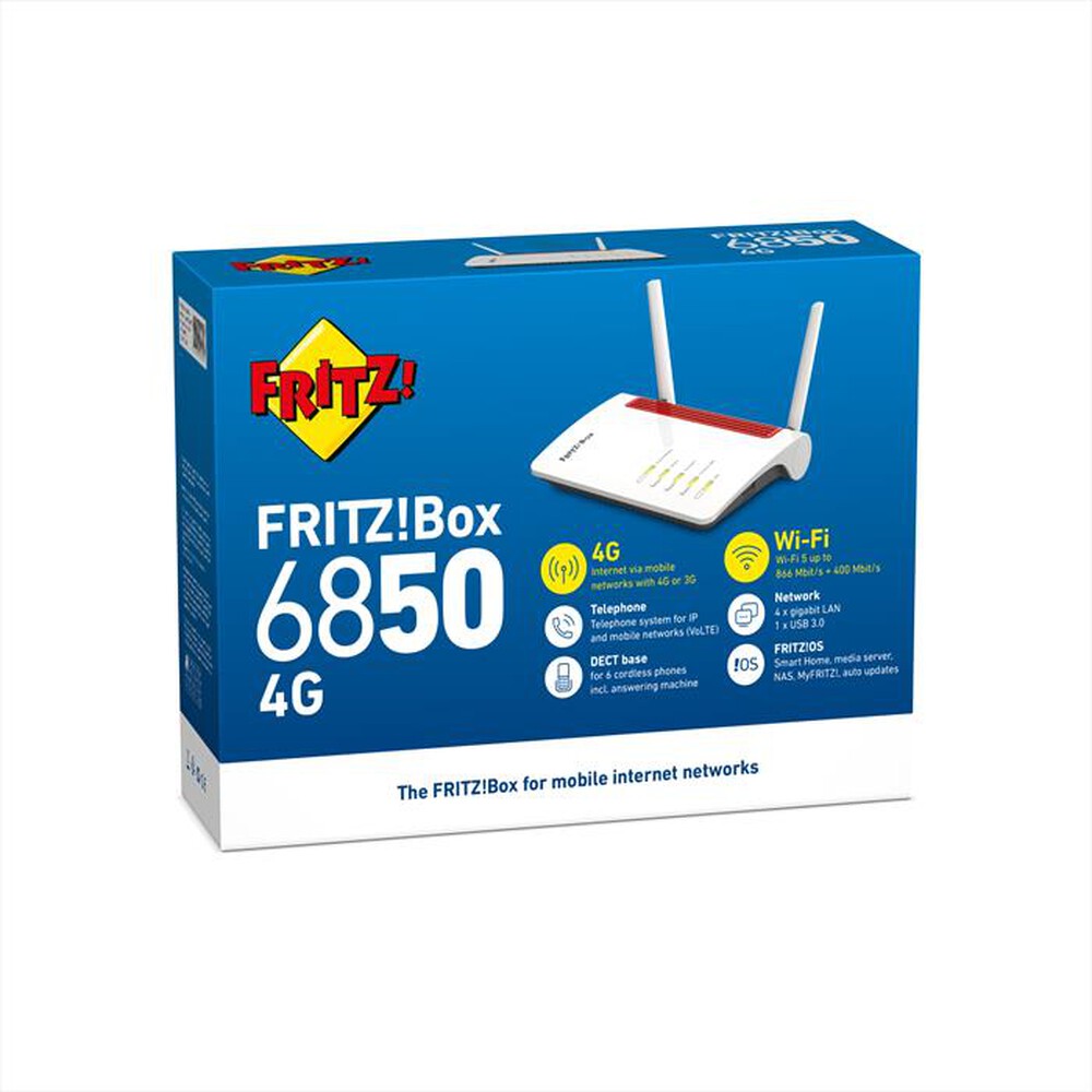 Immagine del prodotto FRITZ! - Modem router BOX 6850 4G-Bianco/Rosso