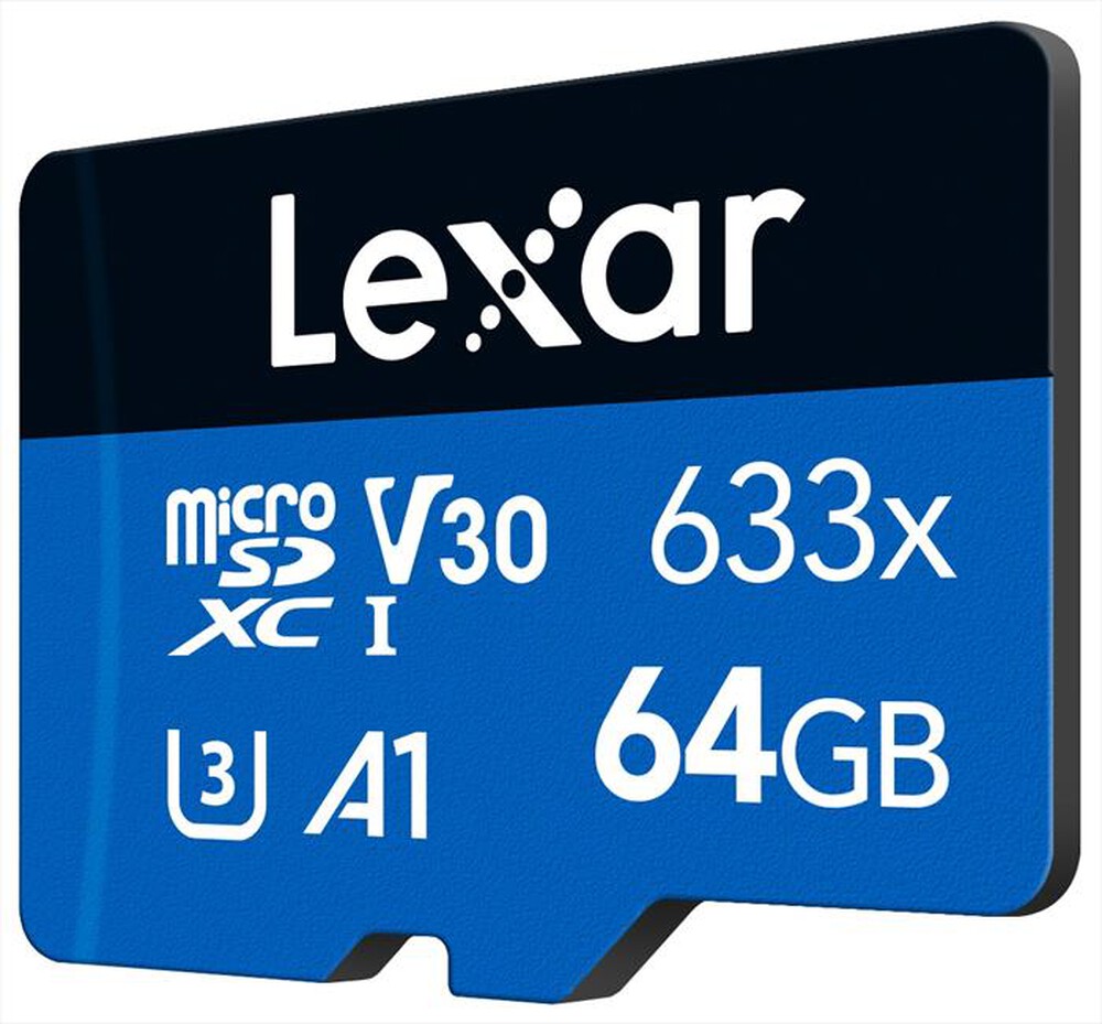 "LEXAR - MICROSDXC 633X 64GB NO ADAT-Black/Blue"