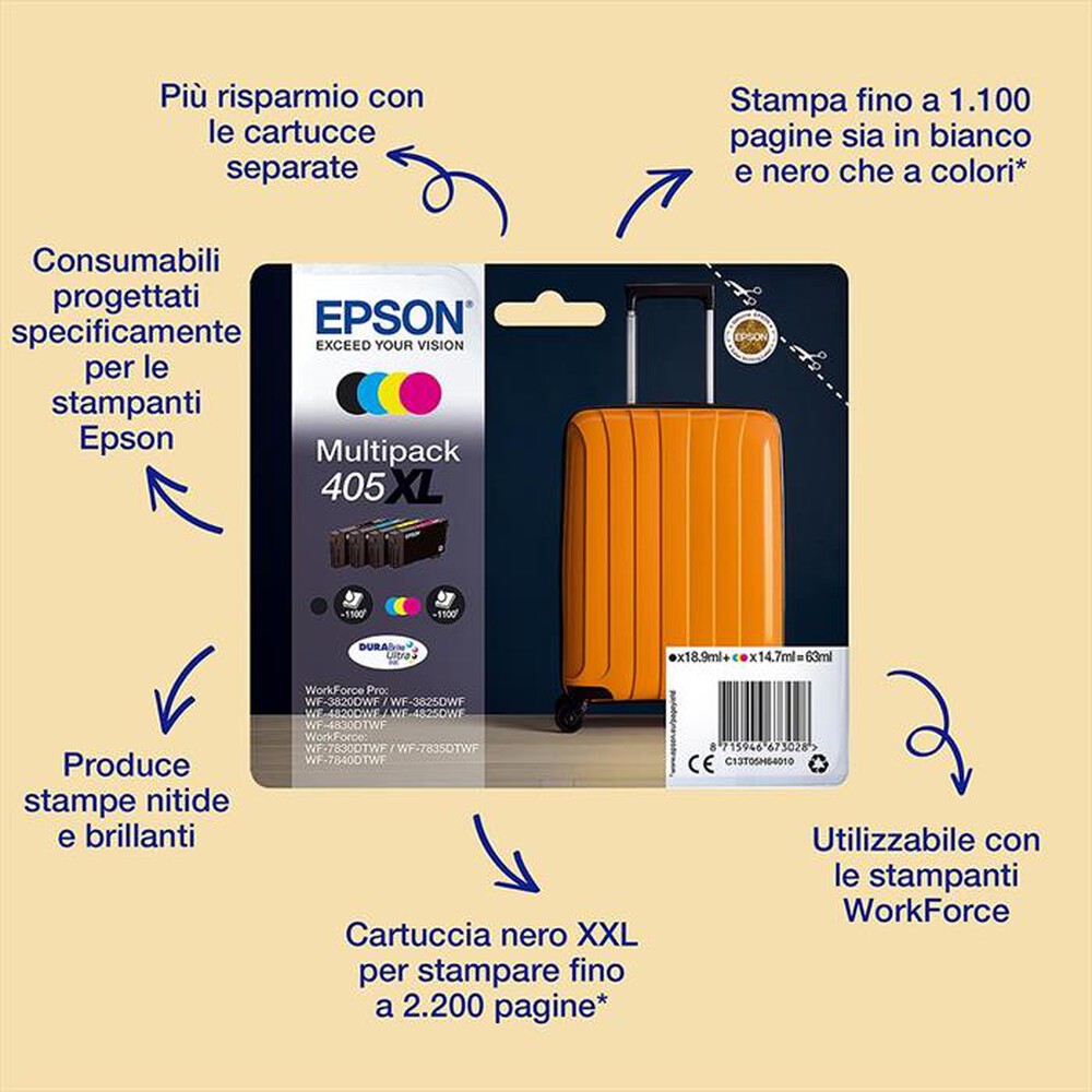 Immagine del prodotto EPSON - EPSON INCHIOSTRO  SERIE VALIGIA 405XXL NERO-Nero XXL