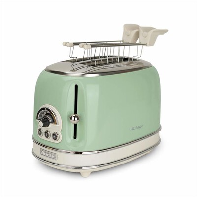 ARIETE - 155 Tostapane 2 Fette con Pinze Vintage-verde
