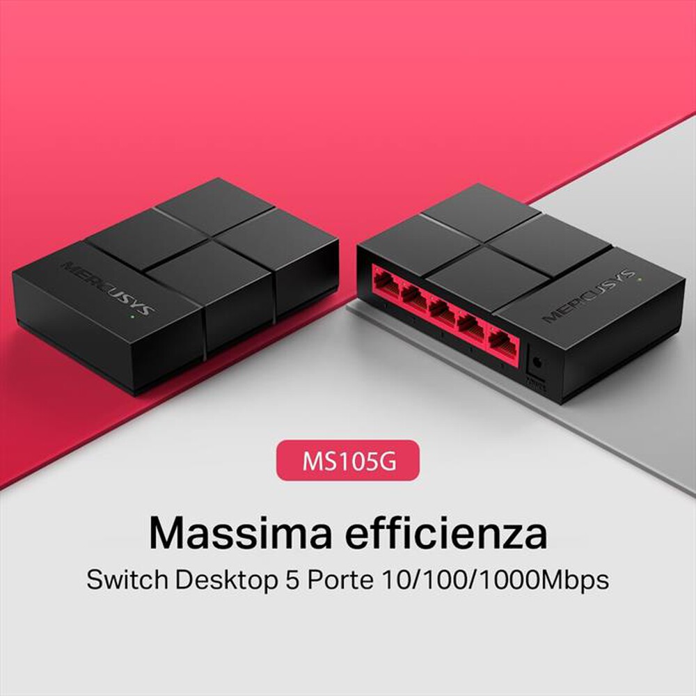 Immagine del prodotto MERCUSYS - 5-PORT 10/100/1,000 MBPS DESKTOP SWITCH-nero