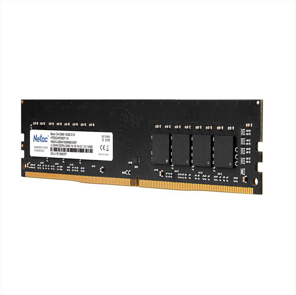 "NETAC - BASIC DDR4-2666 16G C19 U-DIMM 288-PIN-NERO"