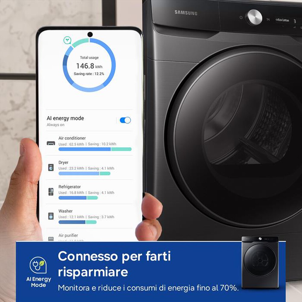 Immagine del prodotto SAMSUNG - Asciugatrice DV16DG8600BVU3 16KG Classe C-Nero