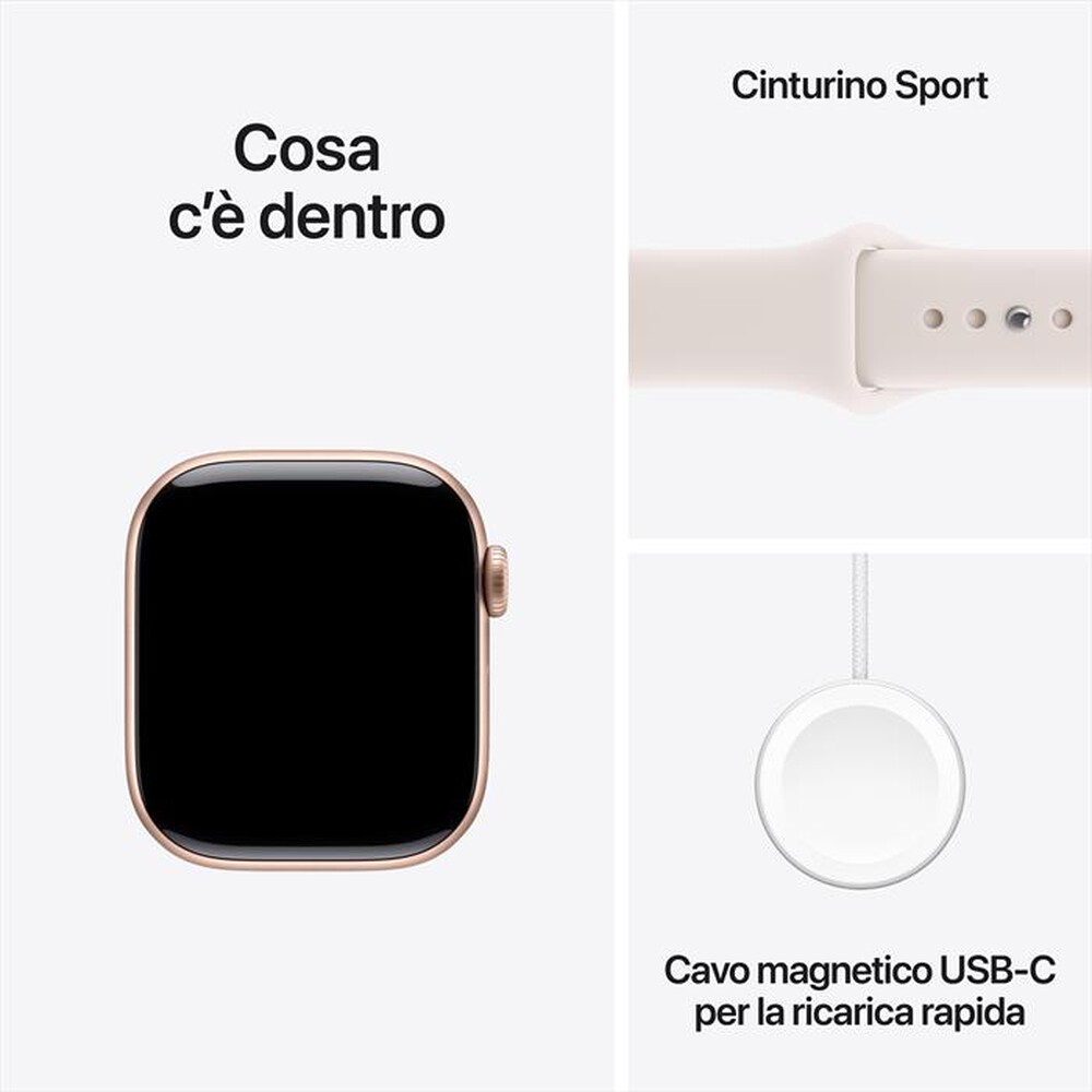Immagine del prodotto APPLE - Watch Series 11 GPS 42mm Alluminio-Oro Rosa - Band Rosa Fard S/M