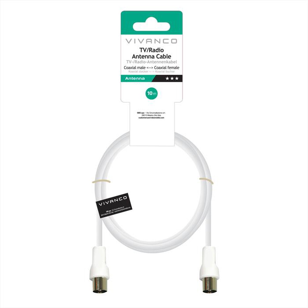 Immagine del prodotto SBS - Cavo antenna cavo 10m coax plug coax socket-Bianco