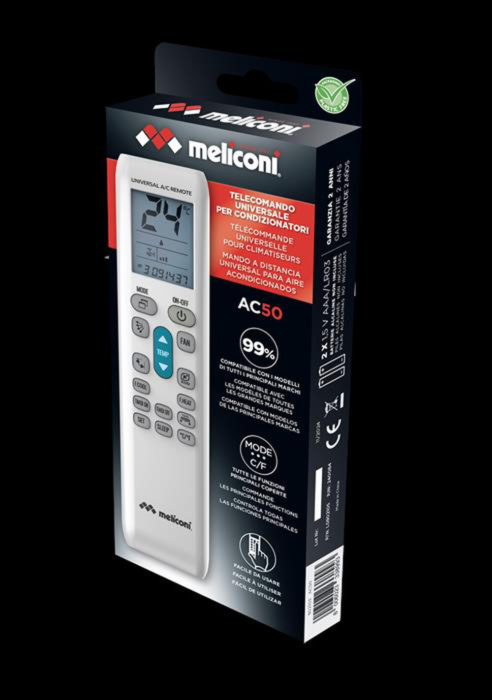 Immagine del prodotto MELICONI - Telecomando universale per condizionatori AC50-Bianco