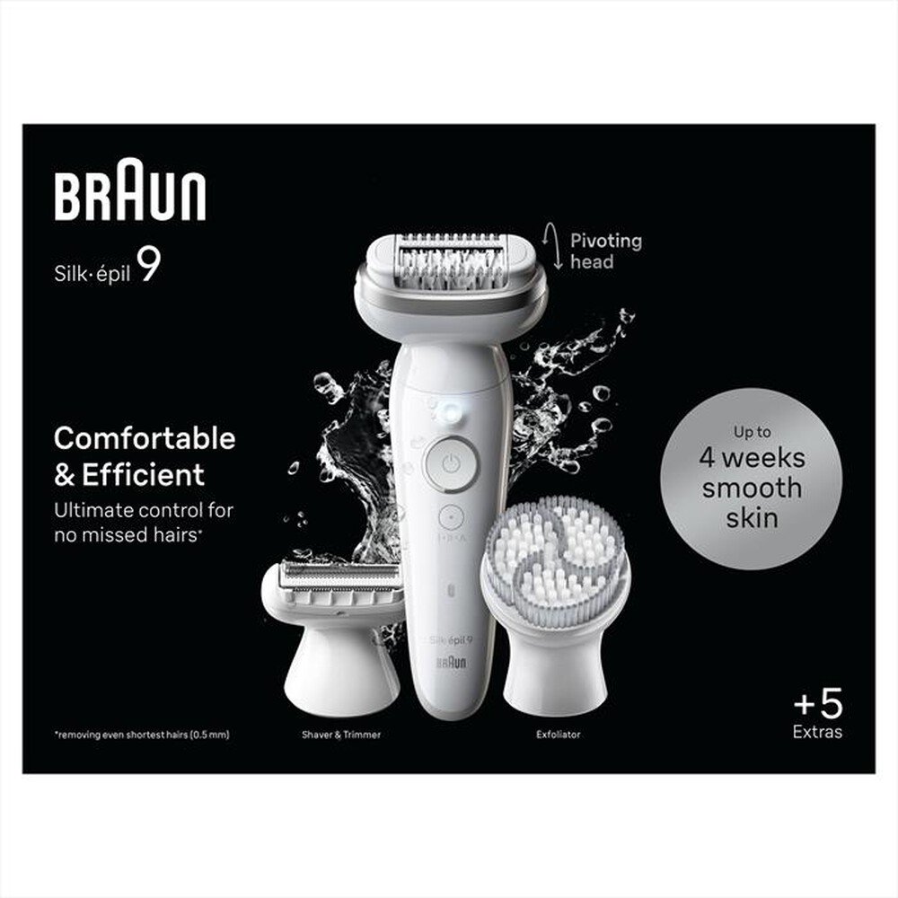 "BRAUN - Epilatore SILK-ÉPIL 9 9-061-BIANCO/ARGENTO"