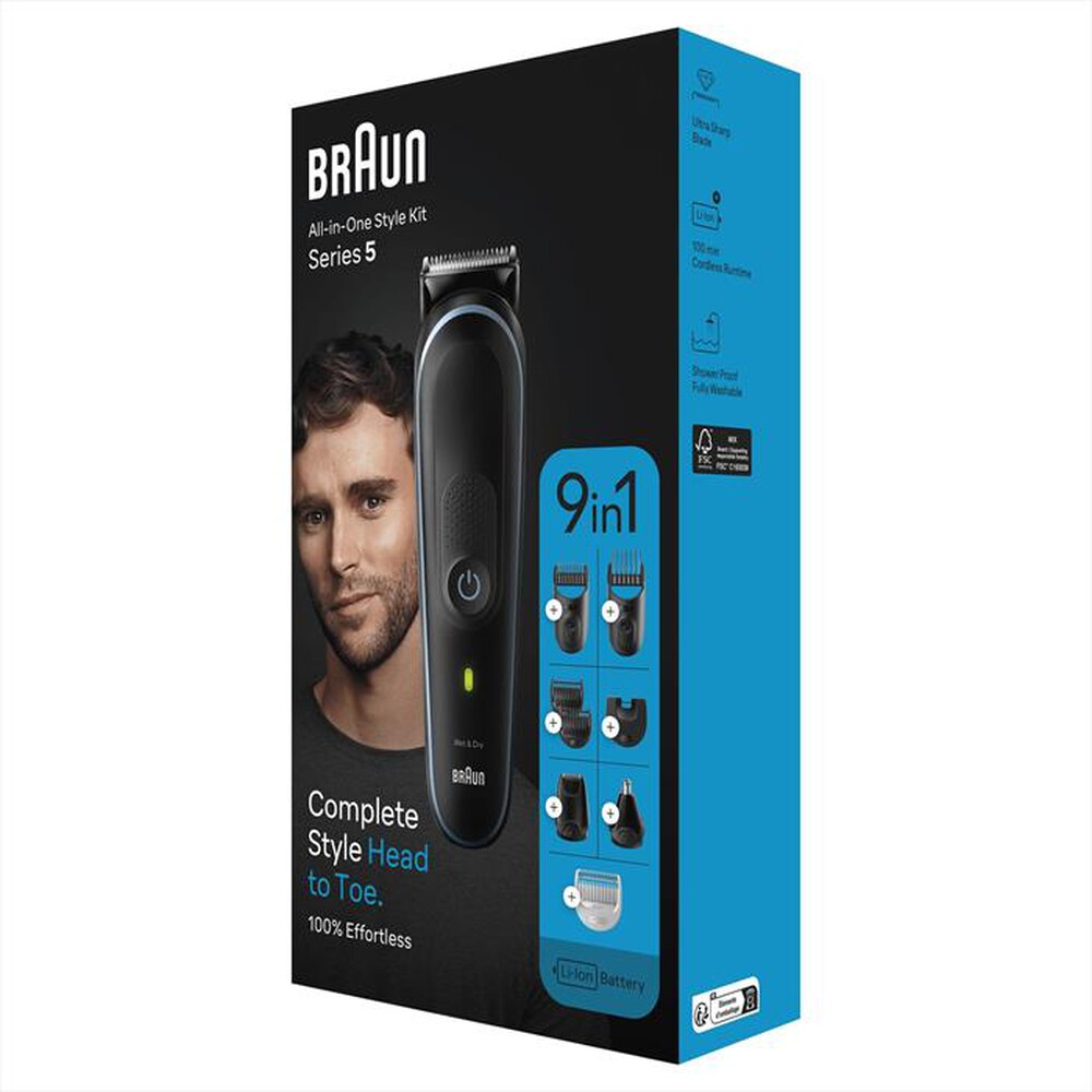 "BRAUN - Regolabarba SERIES 5 MGK5411-Black / Nordic Blue"