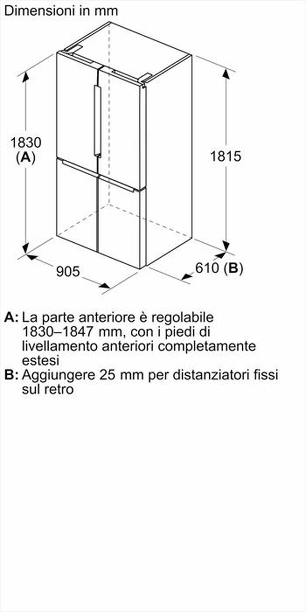 Immagine del prodotto BOSCH - Frigorifero Multidoor KFN96VPEA Classe E 183x91 cm-Acciaio anti-impronta