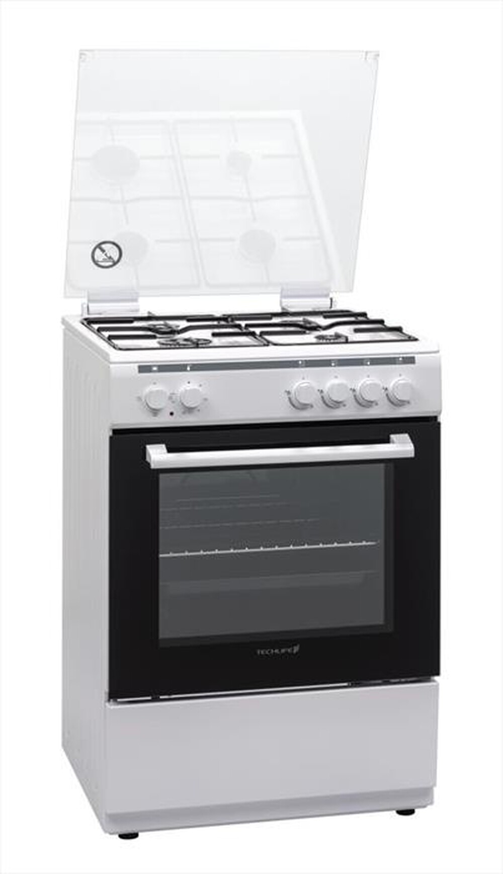 "TECHLIFE - Cucina a gas TLCK66FEB Classe A-Bianco"