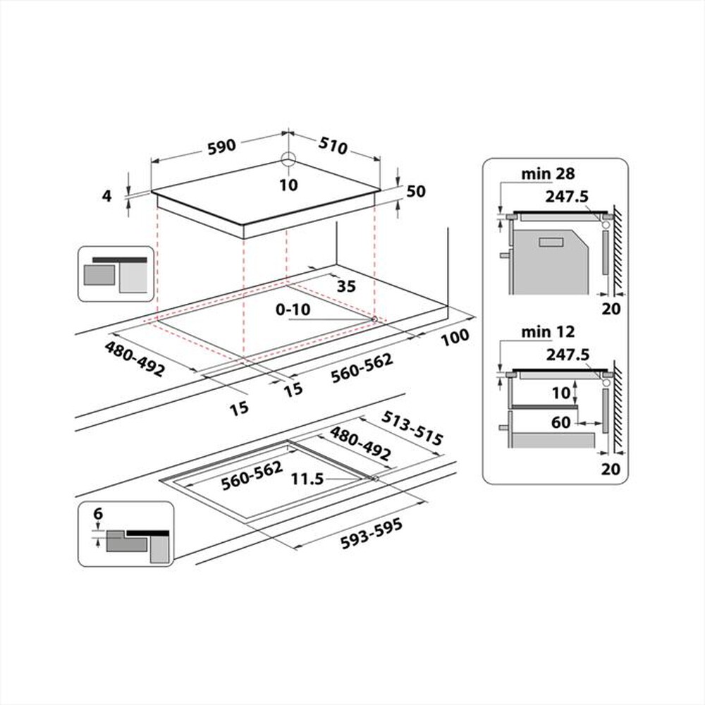 "HOTPOINT ARISTON - Piano cottura elettrico CLEANPROTECT HB 4860C CPNE-Nero"