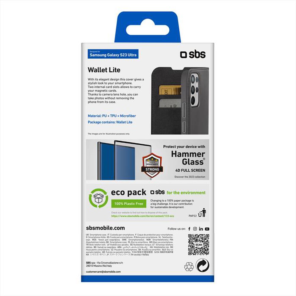 "SBS - Custodia TEBKLITESAS23UK per Samsung S23 Ultra-Nero"
