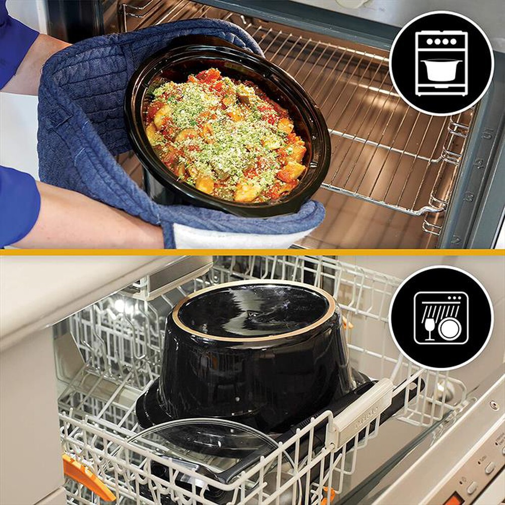 "Crock Pot - SLOW COOKER 4,7 LT COPERCHIO CERNIERA-Black"