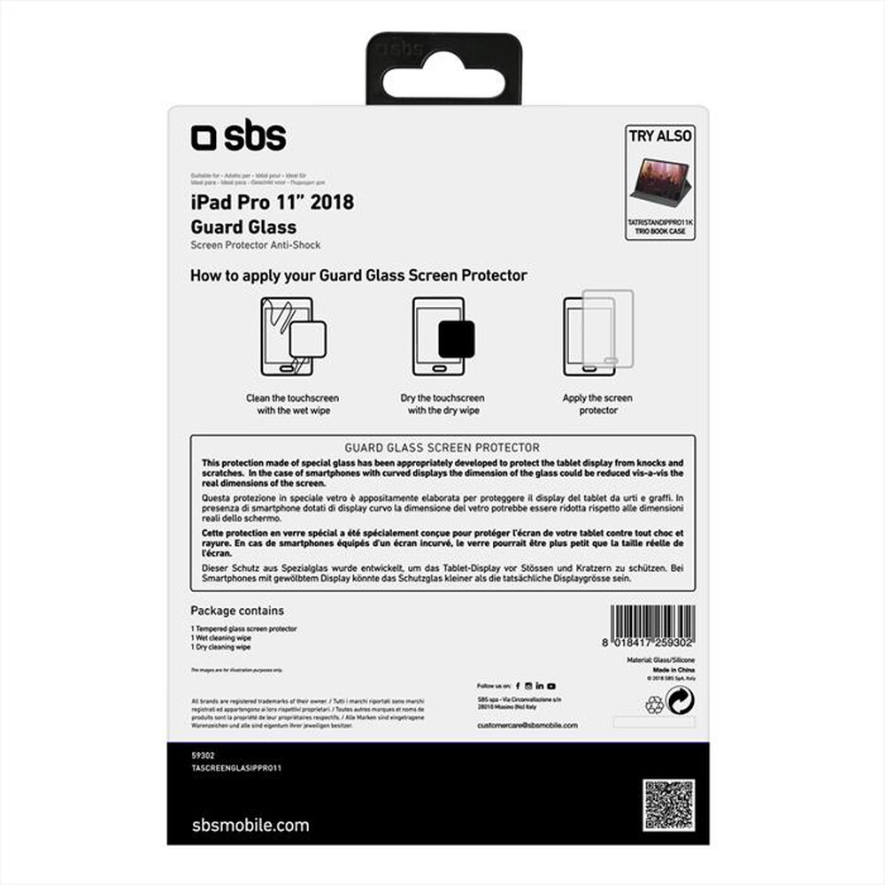 Immagine del prodotto SBS - TASCREENGLASIPPRO11-Trasparente