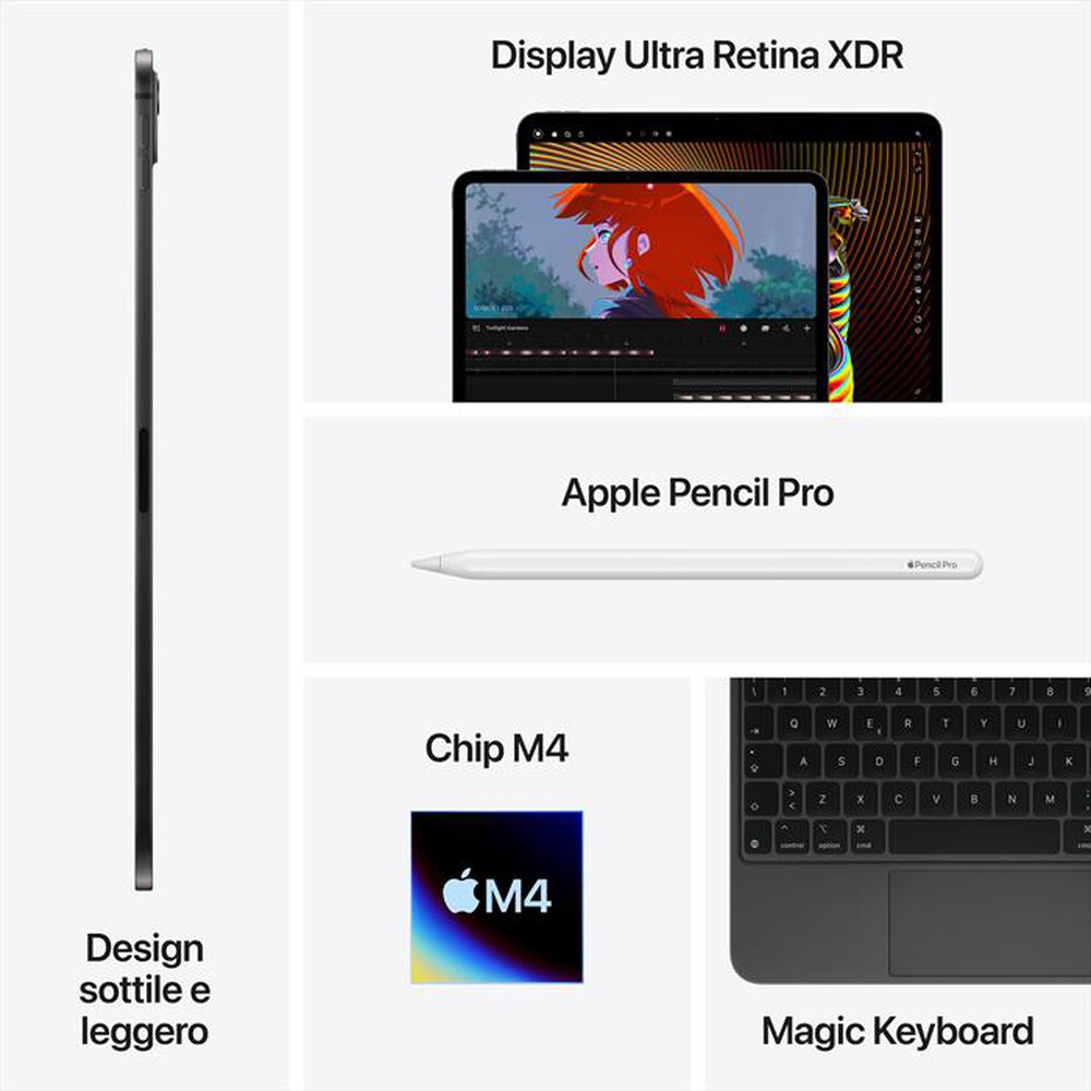 Immagine del prodotto APPLE - iPad Pro 11'' Wi-Fi + Cellular 1TB Nano-texture-NeroSiderale