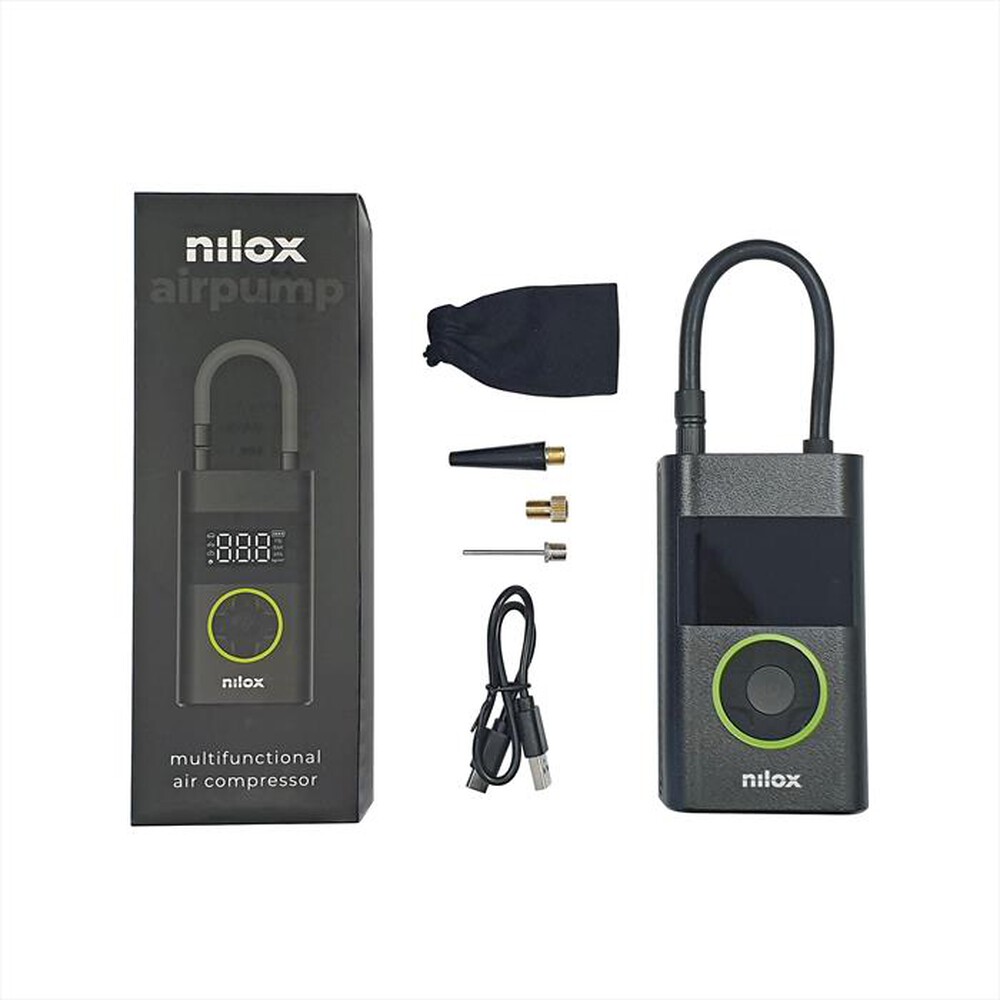 "NILOX - Mini Compressore Portatile Multifunzione NXAIRPUMP-nero"