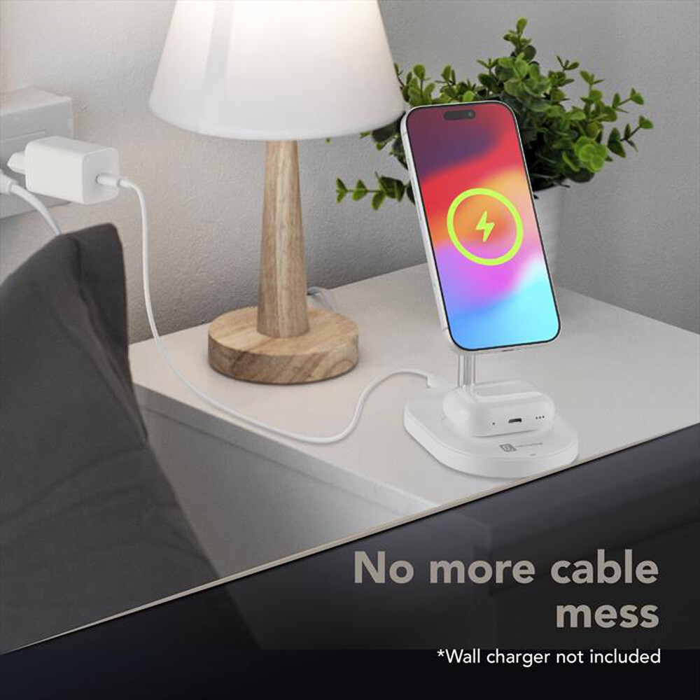 Immagine del prodotto CELLULARLINE - Station ricarica wireless 2in1 MAG DUO QI2.2 25W-Bianco