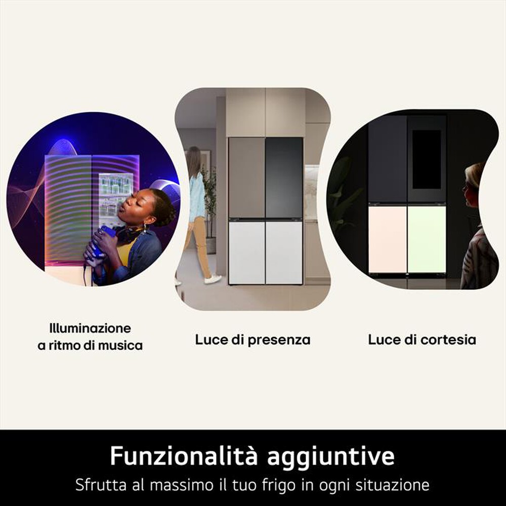 Immagine del prodotto LG - Frigorifero 4 porte GMV960NNME Classe E 617L-Multicolour