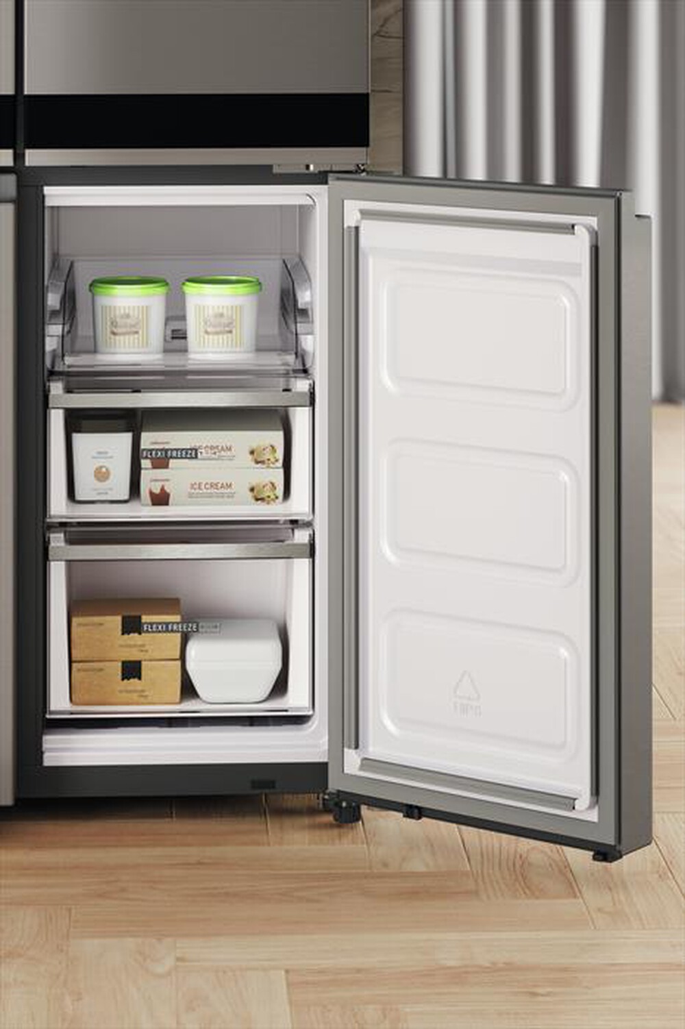 "WHIRLPOOL - Frigorifero side by side WQ9 U3L EF Classe D 594lt-Acciaio inossidabile"