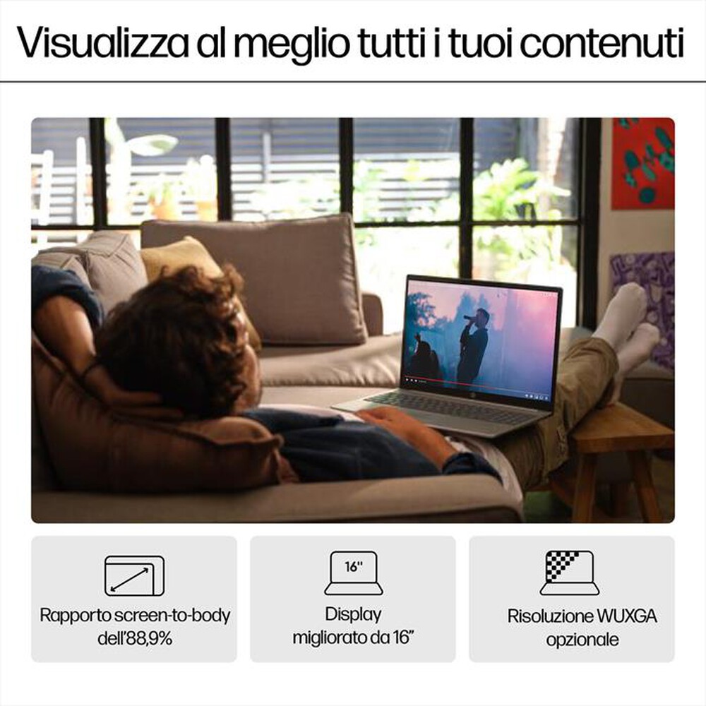 Immagine del prodotto HP - NOTEBOOK PAVILION 16" U5 SSD 512GB 16-AF0022NL-Natural Silver