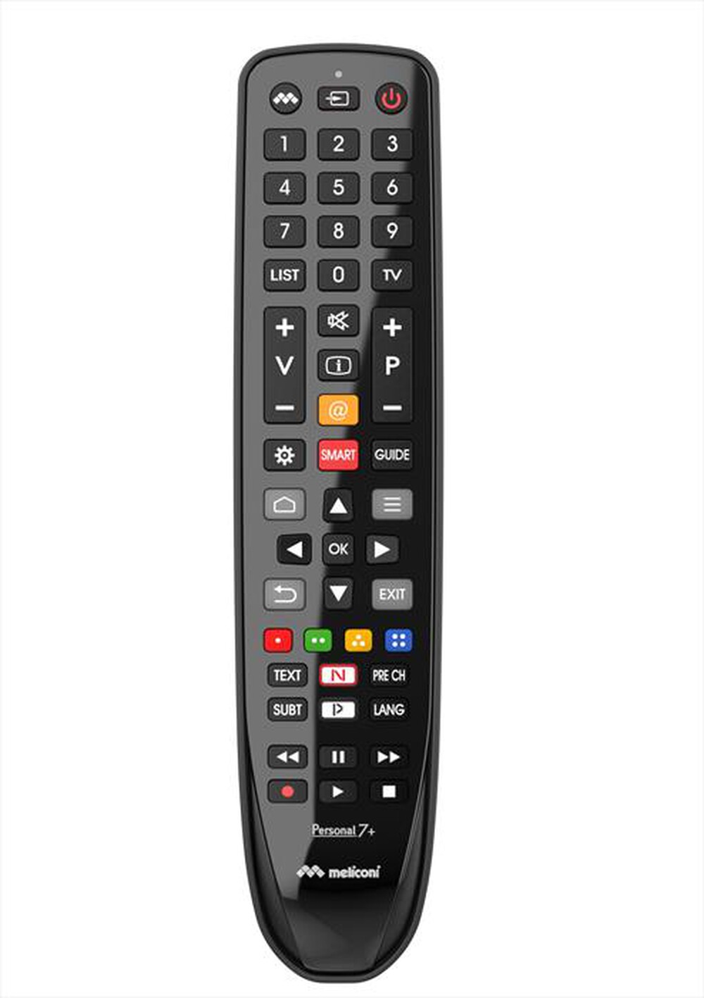 "MELICONI - Telecomando per 1 TV GUMBODY PERSONAL 7+ TCL/T-Nero lucido / nero opaco / cor"