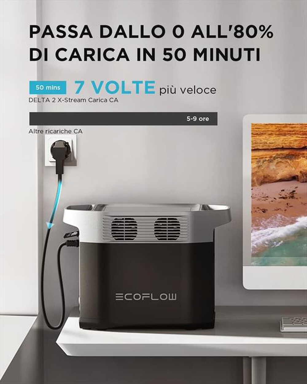 "ECOFLOW - Batteria portatile aglio ioni di litio ZMR330-EU-nero"