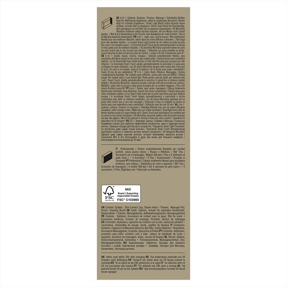 "BRAUN - Epilatore SILK-ÉPIL 9 FLEX 9-071 3D-BIANCO/ORO"