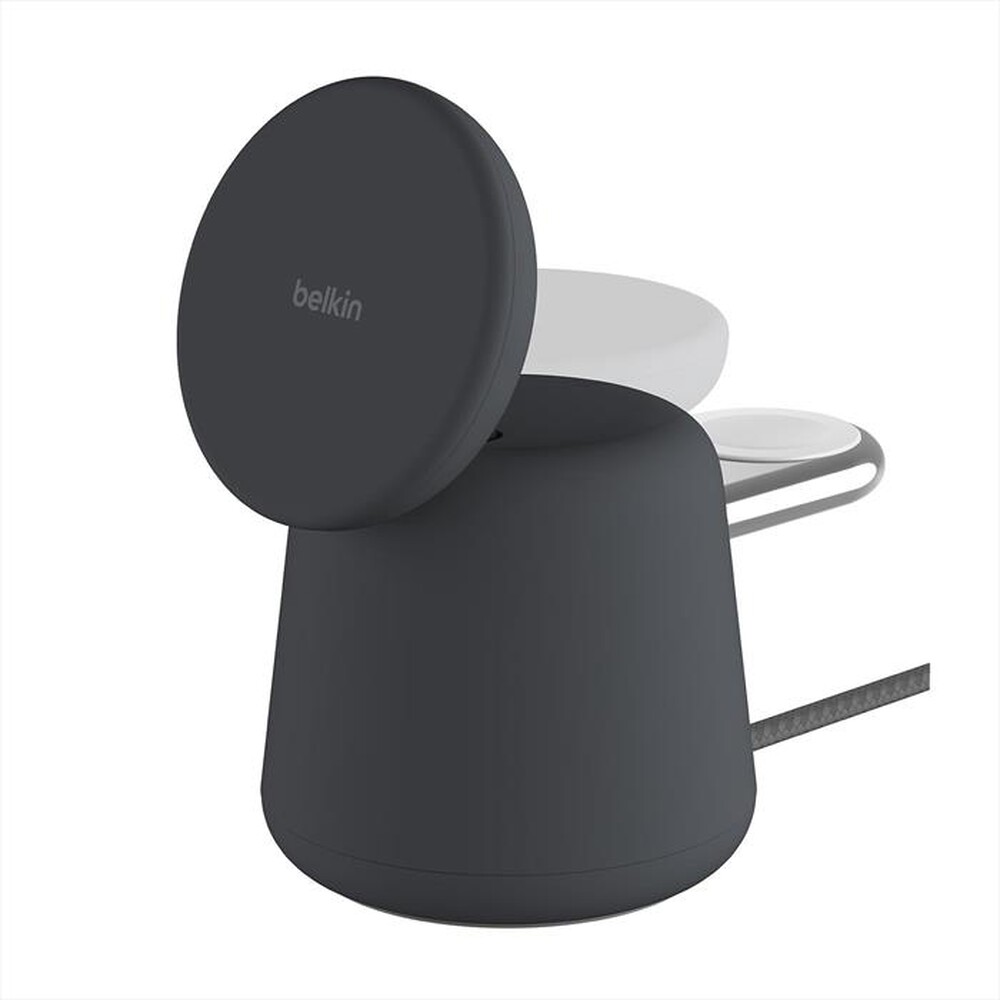 "BELKIN - SUPPORTO RICARICA MAGSAFE 2IN1 15W - CARBONE-Carbone - Nero"
